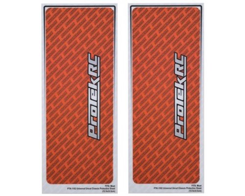 PTK-1102-ORG   ProTek RC Universal &quot;Thick&quot; Chassis Protective Sheet (Orange) (2) (12.5x33.5cm)