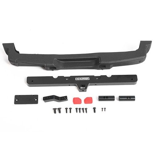 [#VVV-C1113] OEM Rear Bumper w/ Tow Hook + License Plate Holder for Axial 1/10 SCX10 III Jeep JLU Wrangler