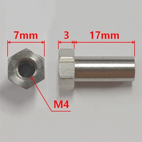 [#TRX4010/23/N-OC] [4개] Stainless Steel Hex Socket Screw - M4 x 17mm Barrel Nut (for #TRX4010/23MM)