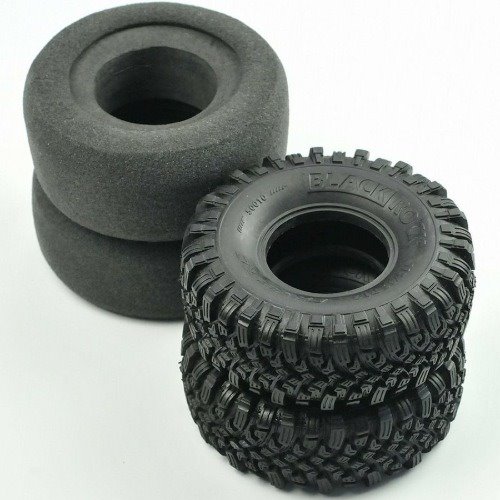 [#97400358] [2개입] 1.9&quot; Black Rock Tires (Super Soft Rubber) w/2-Stage Inserts (크기 115 x 45mm)