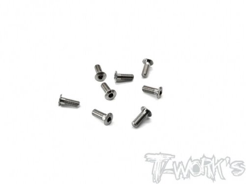 [TSS-308LP]3x8mm Titanium Hex. Socket Head Low Profile Half Thread Screws（8pcs.）