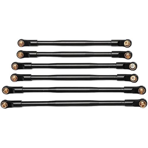 [#C31122BLACK] Metal Alloy Linkages (6) for Axial 1/10 RBX10 RYFT 4WD Rock Bouncer