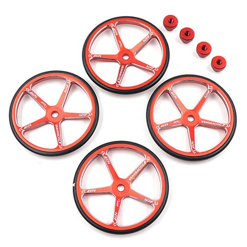 [#YT-0142RD] Aluminum Set Up Wheels for 1:10 M Chassis (Red)