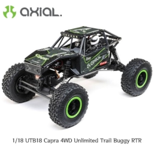 [AXI01002T1]1/18 UTB18 Capra 4WD Unlimited Trail Buggy RTR, Black 조종기,배터리,USB충전기 포함