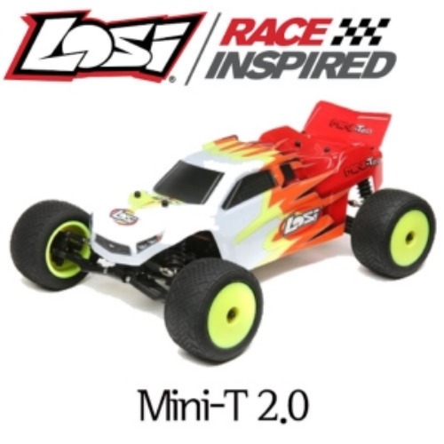 [][LOS01015T1] 1/18 Mini-T 2.0 2WD Stadium Truck Brushed RTR, Red/White