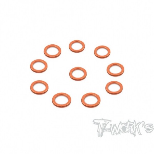 [TA-043O]Aluminum 5mm Bore Washer 0.75mm ( Orange ) 10pcs.