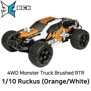 1/10 Ruckus 4WD Monster Truck Brushed RTR, Orange/White