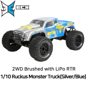 1/10 2WD Ruckus Monster Truck BD,LiPo:Slvr/Blu RTR