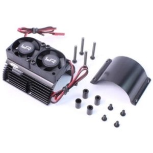 [YA-0261BK] Heat Sink with Twin Tornado High Speed Fans sets for 1:8 Motors with around 40.8mm diameter