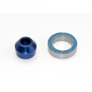 [매장입고][AX6893X] Bearing adapter 6160-T6 aluminum (blue-anodized) (1)/10x15x4mm ball bearing (blue rubber sealed) (1) (for slipper shaft)