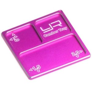 Yeah Racing 2 In 1 Aluminum Camber Gauge Tray 1.0 1.5 2 Angles Pink For 1/10