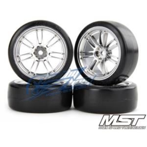 MST PREMIUM DRIFT Flat silver arc tire w/ 7 spoke 2 rib wheels offset 3 (4PC/한대분/최고급형)