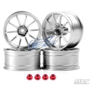 MST Flat silver RS II 1/10 Drift Car Wheels offset 7 (4 PCS)
