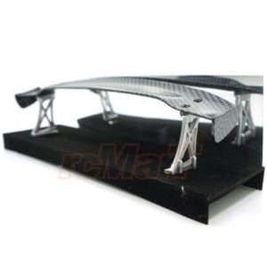 [#SDY-0060] Shiny Carbon Pattern Rear Spoiler 1 pc Black w/ Stands Type I For 1/10 Touring Drift