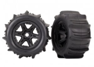 AX8674 Tires &amp; wheels,asmbl,glued (black 3.8&quot;  )
