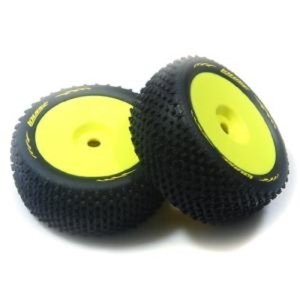 [L-T3134VY] T- PIRATE 1/8 Truggy Tire Super Soft Compound/ 0 Offset Yellow Rim/Mounted (2) 본딩완료 (반대분)