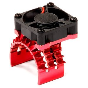 [#T8635RED] T2 Motor Heatsink w/ Cooling Fan for Traxxas 1/10 Stampede 4X4 &amp; Slash 4X4 (Red) w/후타바 커넥터(수)