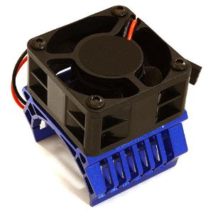 [][#C28599BLUE] 36mm Motor Heatsink+40x40mm Cooling Fan 16k rpm for 1/10 TR-MT10E &amp; TRX-4 (Blue)