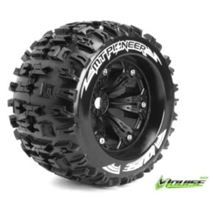 L-T3218BH MT-PIONEER SPORT Compound / Black Rim / 1/2&quot; OFFSET (2) 1/8 Scale Traxxas Style Bead 3.8” Monster Truck (2) (반대분)