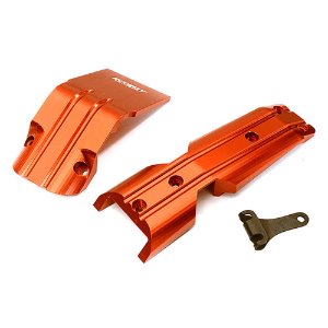 Billet Machined Alloy Front Skid Plates (2) for Traxxas 1/10 E-Revo 2.0 (Red)