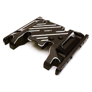 Billet Machined Alloy Center Skid Plate for Axial SCX10 II w/ LCG Transfer Case (Black)