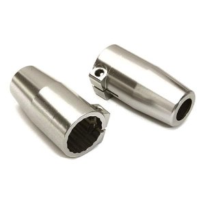 Billet Machined Alloy Rear Axle Lockout (2) for Axial 1/10 SCX10 II (#90046-47) (Silver)