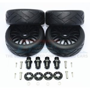 TRX-4 Alum. 17X19 Hex+On-Road Rubber Radial Tires W/ Plastic Wheels