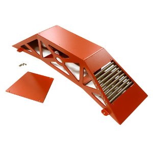 Realistic Heavy-Duty Metal Display Ramp 375x100x75mm for 1/10 Scale Off-Road (Red)