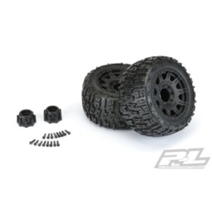 [10175-10] Trencher LP 3.8&quot; All Terrain Tires Mounted on Raid Black 8x32 Removable Hex Wheels (2) for 17mm MT Front or Rear