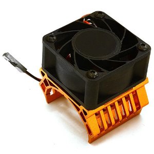 [#C28600ORANGE] 36mm Motor Heatsink+40x40mm Cooling Fan 17k rpm for 1/10 TR-MT10E &amp; TRX-4 (Orange)