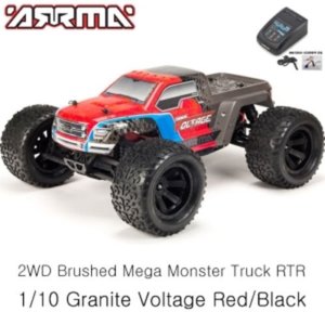 (조종기,Hybrid MINI 충전기,배터리 포함 풀세트버전)ARRMA 1/10 Granite Voltage 2WD Brushed Mega Monster Truck RTR,Red/Black
