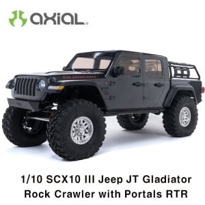 [AXI03006T1] (지프 JT 글래디에이터 -조립완료버전) SCX10III Jeep JT Gladiator w/Portals,Grey:1/10 RTR