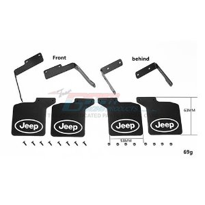 [#SCX3ZSP7-BK] Scale Accessories: Mud Flap For Scx10 Iii Jeep - 28PC Set