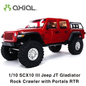[]AXI03006T2 (지프 JT 글래디에이터 -조립완료버전) SCX10III Jeep JT Gladiator w/Portals,Red:1/10 RTR