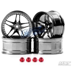 MST Silver black FB RC 1/10 Drift Car Wheels offset 8 (4 PCS)