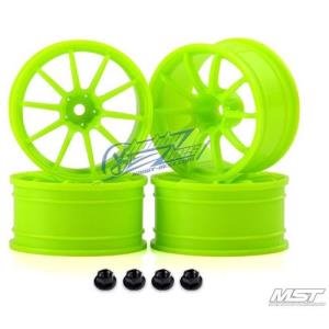MST Green RS II 1/10 Drift Car Wheels offset 7 (4 PCS)