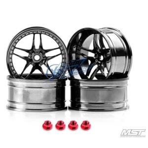MST Silver black FB 1/10 Drift Car Wheels offset 11 (4 PCS)