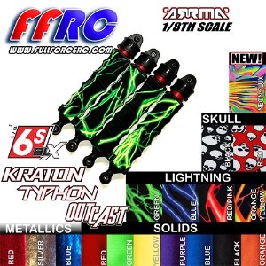 [#ARM618SKR] [4개 한대분] ARRMA 8th Kraton/Notorious/Outcast/Talion/Typhon 6S Shock Boots - Skull Red