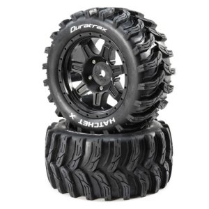 [DTXC5503]Hatchet X Belted Mounted Tires, 24mm Black (2) (1/5 X-MAXX 8S,DBXL-E)