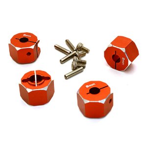 [][#OBM-1375RED] 12mm Hex Wheel (4) Hub 9mm Thick for 1/10 Traxxas, Axial, Tamiya, TC &amp; Drift (Red)
