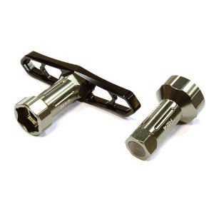 [#C25852BLACK] Professional Grade Hex Socket Wrench for 17mm &amp; 24mm Hex Wheel Nut (Black)