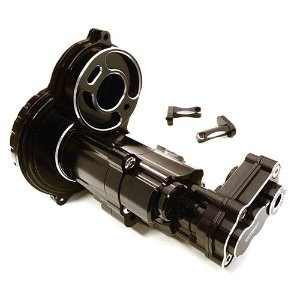 [#C27126BLACK] Billet Machined Alloy Gearbox Housing for Axial SCX10 II w/ LCG Transfer Case (Black)