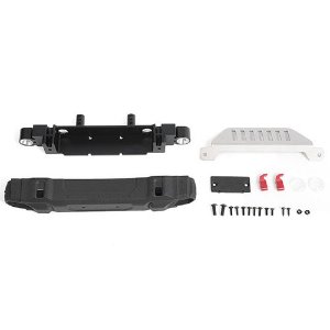 [#VVV-C1100] OEM Front Bumper w/ License Plate Holder + Steering Guard for Axial 1/10 SCX10 III Jeep JLU Wrangler