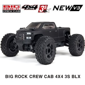 [][ARA4312V3]ARRMA 1/10 BIG ROCK 4X4 V3 3S BLX Brushless Monster Truck RTR, Black