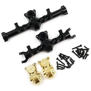 [#AXSC-040] Aluminum CNC Axle Housing w/ Brass Cover Set For Axial SCX24