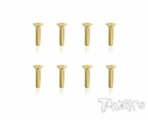 4x16mm Gold Plated Hex. Countersink Screws（8pcs.）(#GSS-416C)
