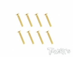 3x20mm Gold Plated Hex. Countersink Screws（8pcs.) (#GSS-320C)