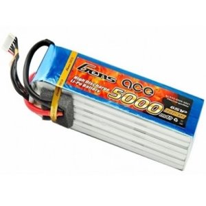 Gens ace 5000mAh 22.2V 60C~120C 6S1P Lipo Battery Pack with EC5 plug