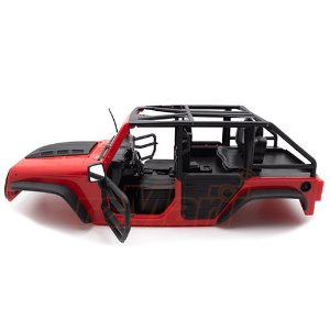 [#XS-59887AR] Jeep Hard Body Front Tube Doors Kit 313mm (Parts A) for Axial SCX10 II RC4WD TF2 (Red)
