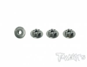 [TA-127BR]7075-T6 Light Weight large-contact Lo Profile Serrated M4 Wheel Nuts (4pcs)